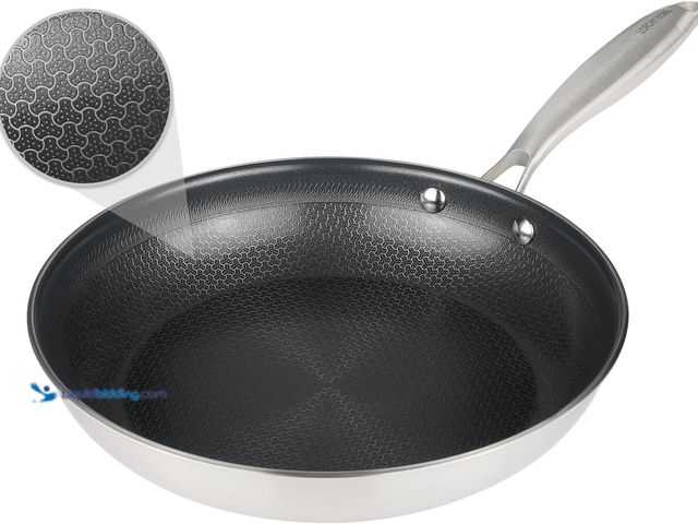 Lot 49-5445891 - Stainless Steel Nonstick Frying Pan, Hybrid Ceramic 12-Inch Frying Pans, Stay-Cool Handle, PFAS & PF...