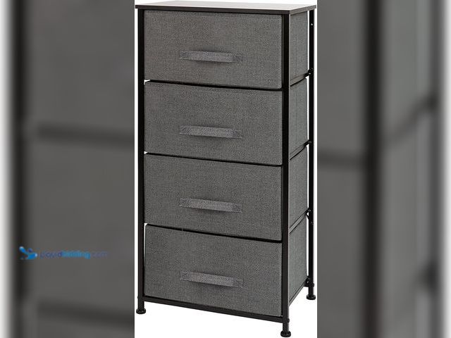 Lot 49-3531713 - Flash Furniture Harris 4 Drawer Storage Dresser - Black Cast Iron Frame and Wood Top - 4 Easy Pull D...