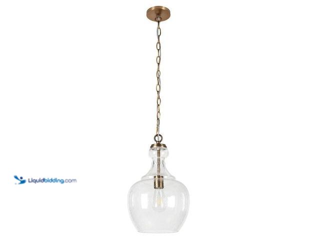 Lot 49-3565032 - Meyer&Cross
Verona 1-Light Brass Pendant with Seeded Glass Shade Unused