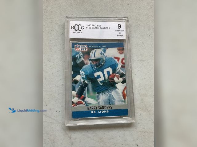Lot 49-5341824 - WOW GRADED CARD! 1990 PROSET #102 BARRY SANDERS BCCG GRADED 9 NEAR MINT