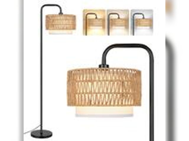 Lot 49-3565027 - Rottogoon
68" Black Paint Boho Standing Lamp, 1 Bulb Remote 3 Color Temp Arc Floor Lamp for Bedroom...