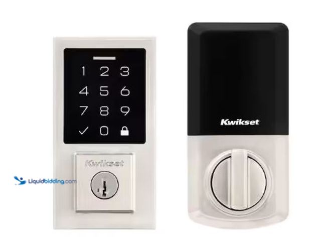 Lot 49-3432448 - Kwikset Smart Code 270 Contemporary Satin Nickel Touchpad Single Cylinder Electronic Deadbolt Featur...