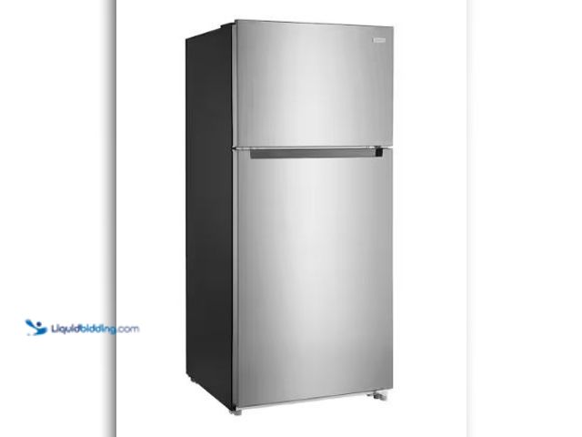 Lot 49-1548993 - Vissani 18 cu. ft. Top Freezer Refrigerator in Stainless Steel Look Model # MDTF18SSR, New  Ref#HDSB...
