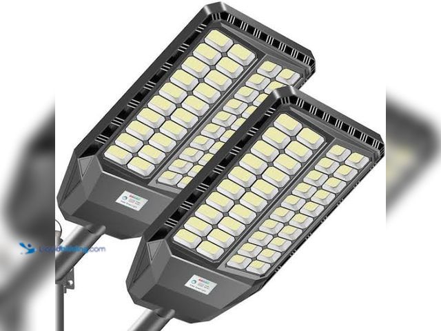 Lot 49-5545574 - Outdoor Solar Street Light Assembly (Black) Unused