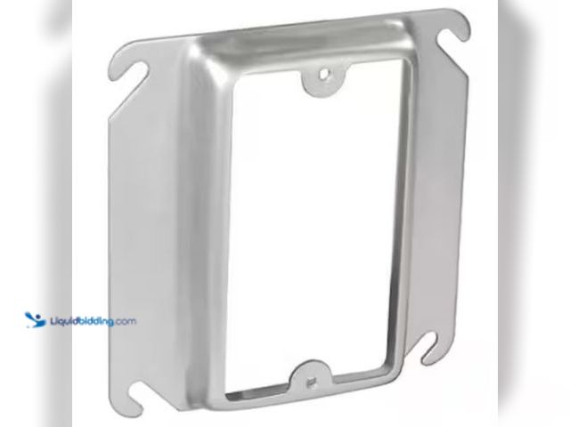 Lot 49-2001585 - (50-Pack) Southwire 4 in. W Steel Metallic 1-Gang Single-Device Square Cover, 5/8 in. Raised, Model ...