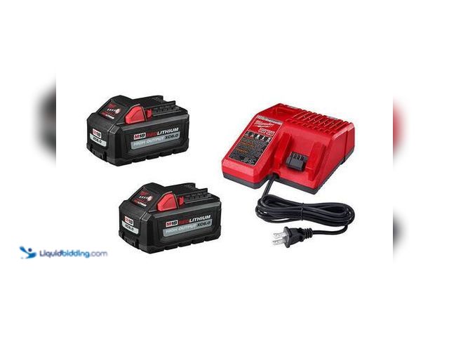 Lot 49-3617602 - Milwaukee M18 18-Volt Lithium-Ion High Output Starter Kit with (2) 6.0Ah Battery & Charger - Unused,...