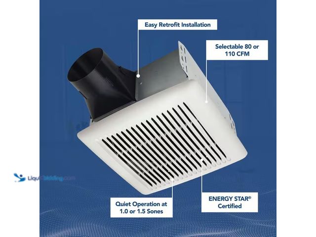 Lot 49-3616857 - Broan-NuTone Roomside Series, Decorative, White Trim, 110 CFM, Roomside Ceiling Bathroom Exhaust Fan...
