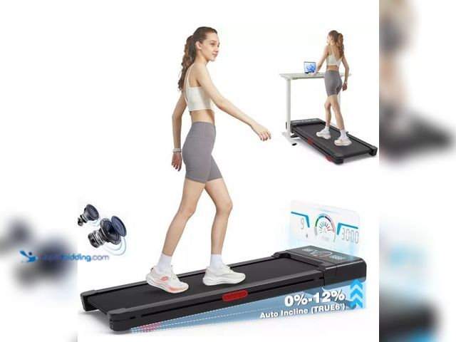 Lot 49-5459840 - TRAILVIBER Walking Pad Treadmill with 12% 9-Level Auto Incline, 450 lbs Capacity and RGB LED Screen ...