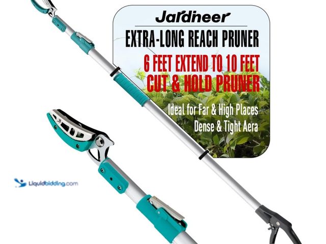 Lot 49-1516400 - JARDINEER Lightweight Tree Pruner Extendable, 6-10ft Tree Trimmers Long Handle Pruner, Ergonomic Gri...