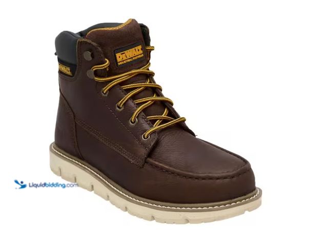 Lot 49-1575447 - DEWALT Men's Flex Moc 6'' Work Boots - Soft Toe - Walnut Pitstop Size 9.5(M), Model # DXWP10034M-WAL...