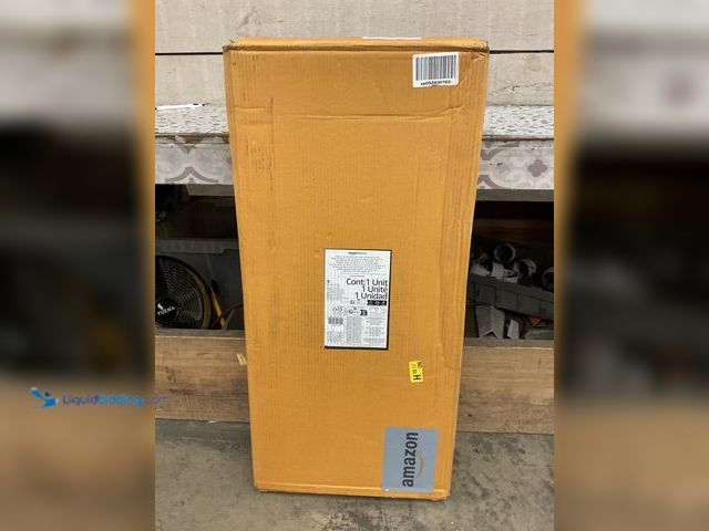 Lot 49-5459484 - Amazon Basics Wooden Bar Stool with Backrest 24", Grey, 1 Unit. Unused. Model #B0CSYWB1D1.