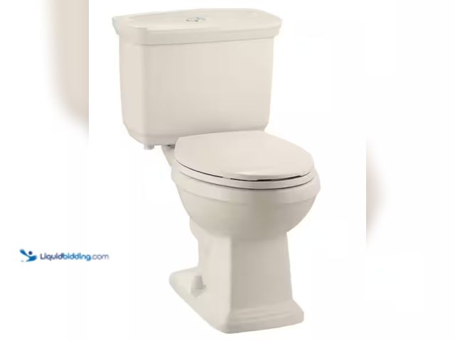 Lot 49-3709000 - Elongated Two-Piece Toilet in Bone – 1.28 GPF Complete Toilet, Model MH-T2469S-BN. Boxed elongated t...