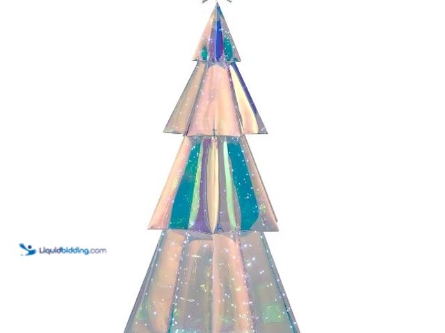 Lot 49-5464092 - Christmas Prismatic Iridescent Christmas Tree 45", LED lights Unused