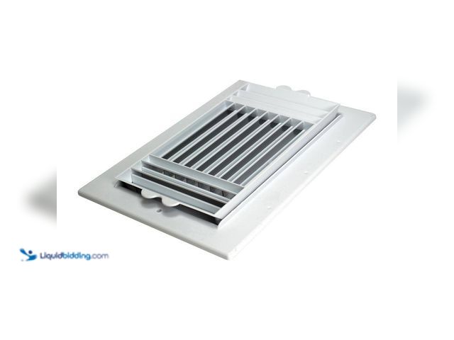 Lot 49-5552009 - QTY 5 - Everbilt
10 in. x 6 in. Plastic Ceiling Register 3-Way. Model # RGC106RHD. Unused