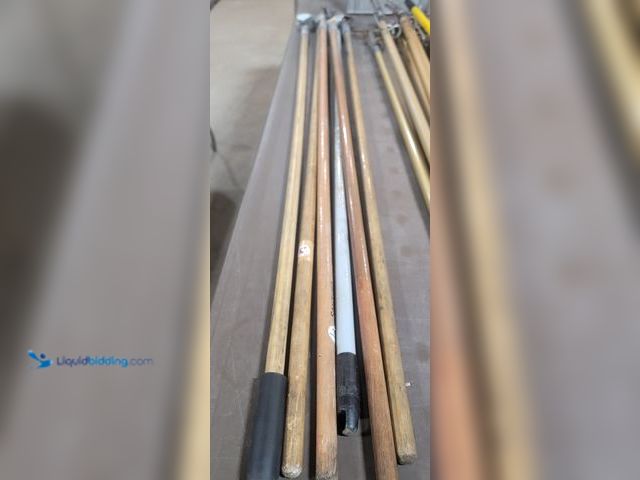 Lot 49-1816044 - 6 Floor Dust Mop Sticks Lot of Assorted Janitorial Items 6 Used Floor Dust Mop Sticks wood