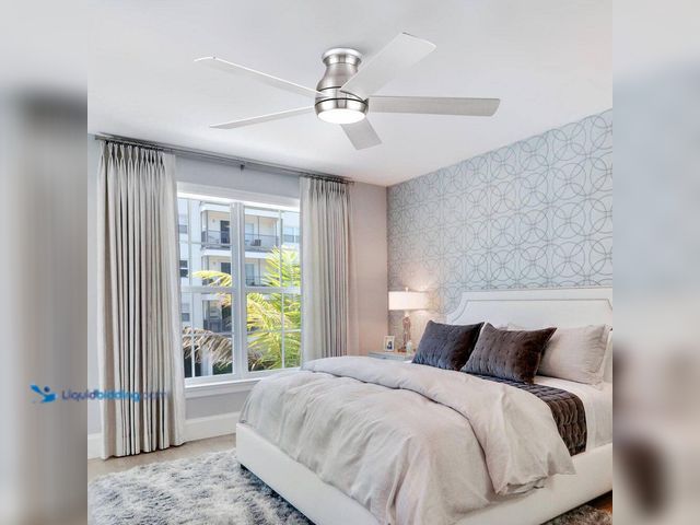 Lot 49-5512023 - Keazile 52 in. Sliver Downrod Mount Ceiling Fan with 5 Plywood Blades, LED Light and Remote, Dimmabl...