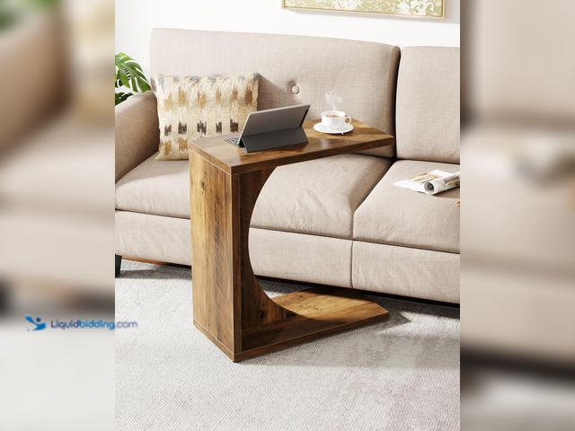 Lot 49-5485935 - Tribesigns C-Shaped End Table for Couch, Sofa Side Table, C Table for Small Space, Living Room, Bedr...