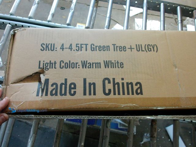 Lot 49-1539987 - 4-4.5ft Artificial Green Christmas Tree With Warm White Lights, Unused  Ref#HOL1113