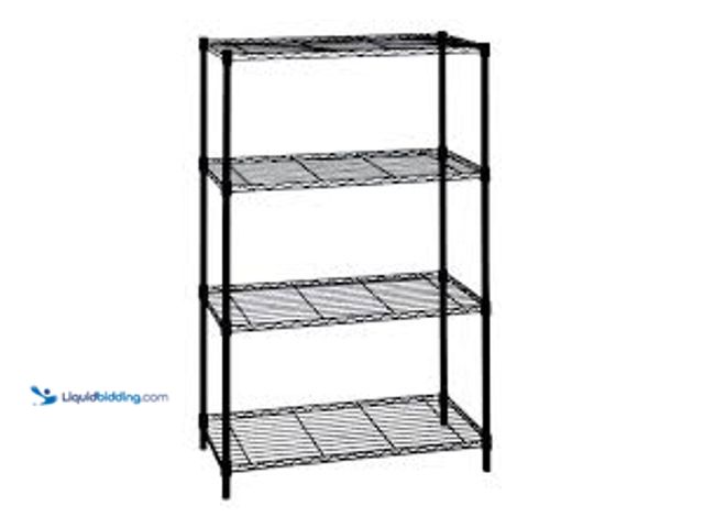 Lot 49-5411755 - HDX 4-Tier Steel Wire Shelving Unit in Black (36 in. W x 54 in. H x 14 in. D). Model # 21436BPS. Unu...
