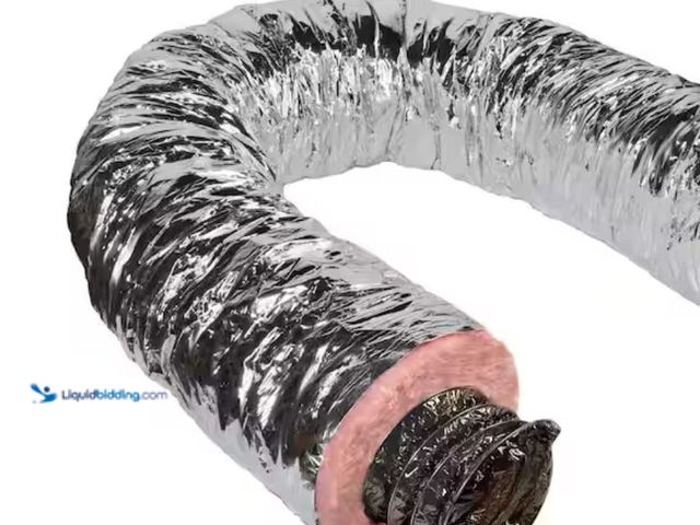 Lot 49-3614491 - Master Flow 4 in. x 25 ft. Insulated Flexible Duct R8 Silver Jacket, Model # F8IFD4X300, Unused. (NO...