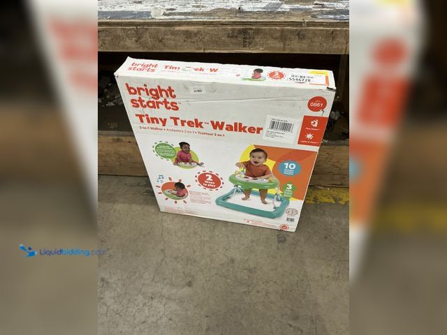 Lot 49-5546728 - Bright Starts Tiny Trek 2-in-1 Baby Activity Walker - Jungle Vines: Folds for Easy Transport, Extra ...