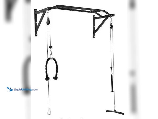 Lot 49-5486288 - SKYSHALO
Multi-Grip Wall Mounted Pull Up Bar 50 in. Wide Chin Up Station with LAT Pulldown 440 lbs....