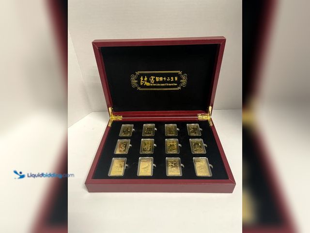Lot 49-910505 - Complete Twelve Zodiac Animals of the Imperial Palace Gold Bar Collection in Presentation Display Ca...