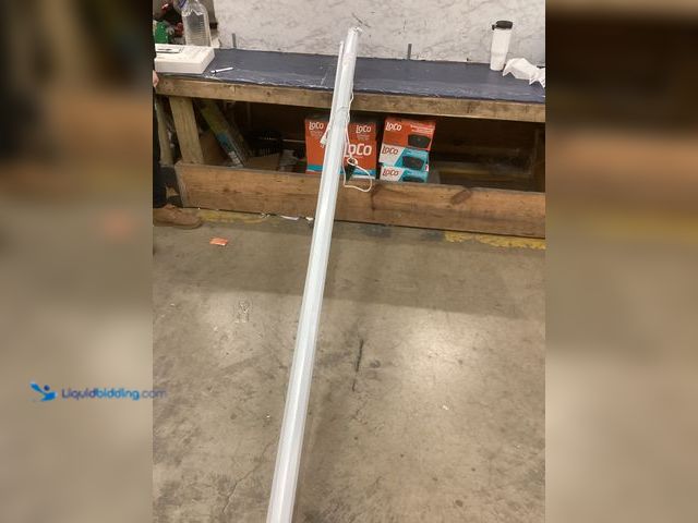 Lot 49-5486971 - Powered Foldable Projector Screen (White) Item is used with scuffs, powers on, piece broken, needs f...