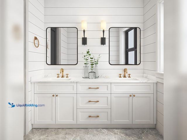 Lot 49-5546099 - Black Metal Framed Bathroom Mirror for Wall, Brushed Matte Black Rounded Corner Rectangular Bathroom...