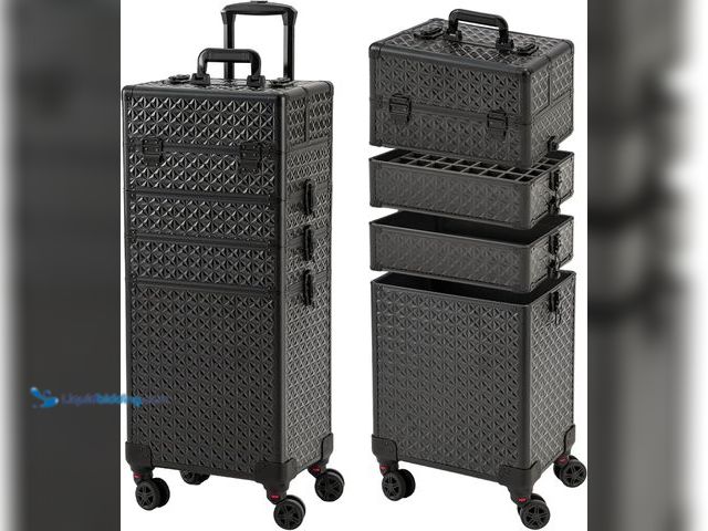 Lot 49-5581803 - Professional Rolling Makeup Case with Wheels for Nail Techs, Large Capacity Beauty Trolley Case for ...