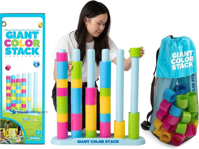 Lot 49-5552539 - Giant Color Stack Challenge by Relatable - Nappa Award 2025 Winner, Strategy Stacking Game with 50 P...