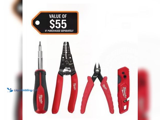 Lot 49-3432600 - Milwaukee Electrician's Hand Tool Kit (4-Piece), Model # 48-22-6119, Unused.   Ref#LB RELIST