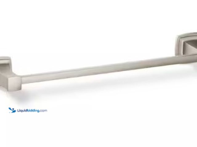 Lot 49-3615891 - KOHLER Riff 18 in. Single Towel Bar in Vibrant Brushed Nickel, Model # 27409-BN, Unused, Has attachm...