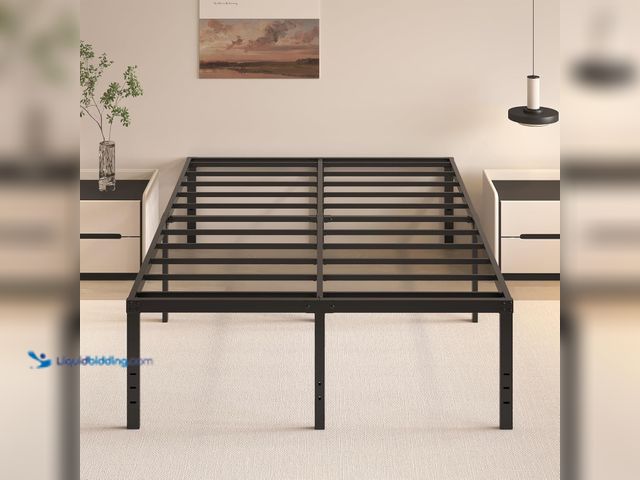 Lot 49-5546017 - HOBINCHE 20 Inch King Size Bed Frame, No Box Spring Needed, Heavy Duty Black Metal Platform Mattress...