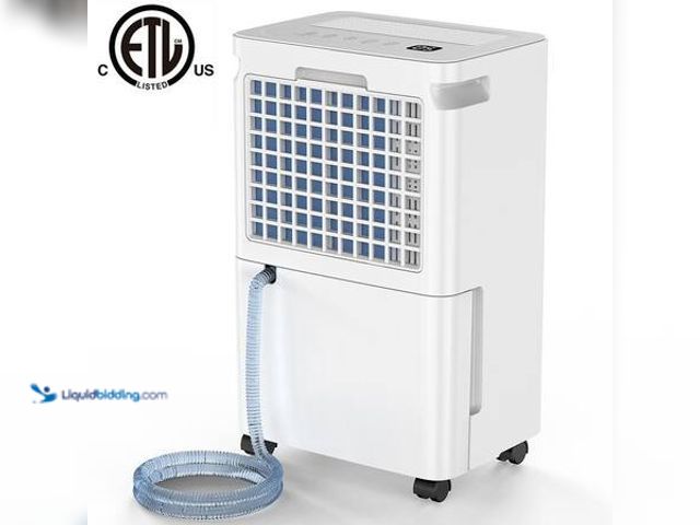Lot 49-5548951 - Edendirect 30 pt. 2,500 sq.ft. Dehumidifier for Basement in White with Smart Dry, Drain Hose and Buc...