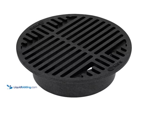 Lot 49-1575400 - Lot of (10) NDS 8 in. Plastic Round Drainage Grate in Black, Model # 10, Unused  Ref#ASRHD0130