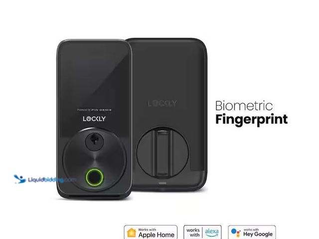 Lot 49-1576891 - Lockly Secure Pro Zeno Series Matte Black Deadbolt Wi-Fi Smart Lock, Apple Home Key, Fingerprint, Ke...