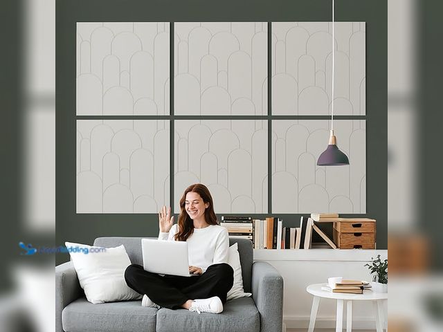 Lot 49-3430295 - (6-Pack) Reverbeon Acoustic Panels, 23.6x23.6 Inch Sound Absorbing Panels, Decorative Acoustic Wall ...