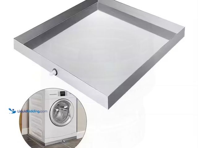 Lot 49-1568834 - VEVOR 32 x 30 x 2.5 in. Washing Machine Pan 18 GA Thickness 304 Stainless Steel Heavy Duty Compact W...