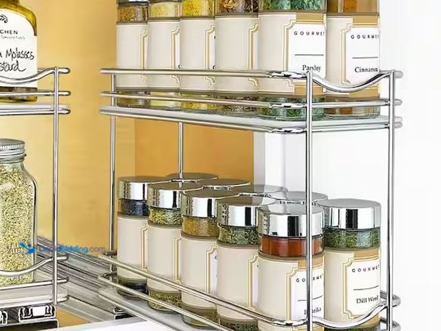 Lot 49-5478539 - LYNK PROFESSIONAL
Slide Out Spice Rack Pull Out Cabinet Organizer 4-1/4 in. Wide - Double, Chrome I...