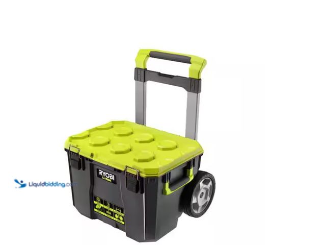Lot 49-1566827 - RYOBI LINK Rolling Tool Box, Model # STM201, slightly used, scuffs /scratches, shipping damage, Hand...