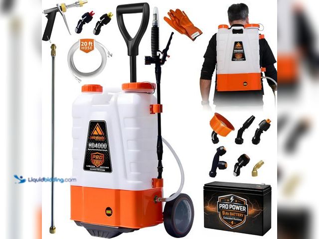 Lot 49-5553644 - PetraTools HD4000 Battery Powered Backpack Sprayer w/Cart, 8 Hr Runtime | Electric Sprayer w/ Cart, ...