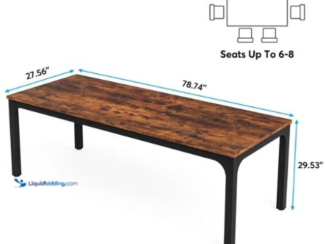 Lot 49-5580762 - Rectangular Dining Table, 78 inch Long Kitchen Table for 6-8 People. SKU: SFLXY-TPORYIIDI05. Unused ...