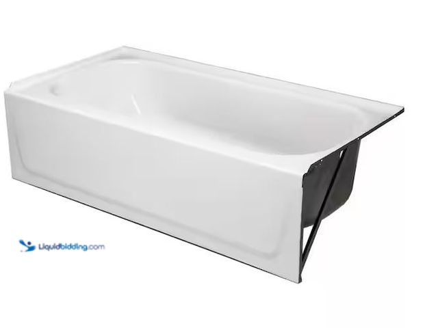 Lot 49-1572288 - Bootz Industries Aloha 60 in. x 30 in. Alcove Soaking Bathtub with Right Drain in White Model # 011-...