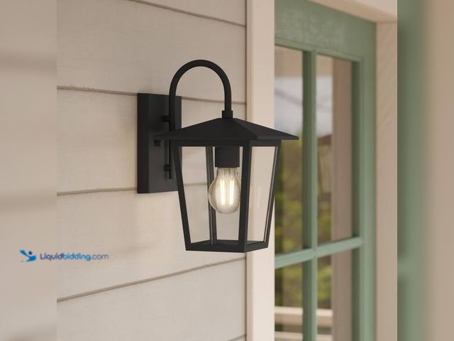 Lot 49-3564260 - Hampton Bay
Rosebrook 12 in. 1-Light Black Outdoor Hardwired Wall Lantern Sconce with Clear Glass S...