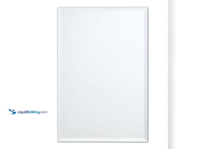 Lot 49-1518308 - Better Bevel 20-in x 28-in Beveled Frameless Rectangle Bathroom Vanity Mirror ( Clear ) Model #10008...