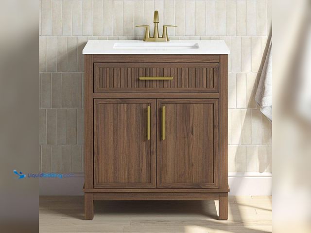 Lot 49-5487350 - Glacier Bay
Riley 30 in. Single Sink Spiced Walnut Bath Vanity with White Engineered Stone Top (Ass...