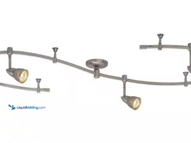 Lot 49-1515953 - Hampton Bay 10 ft. 5-Light Brushed Steel Line-Voltage Flexible Track Light Kit with Mesh Shades, Mod...