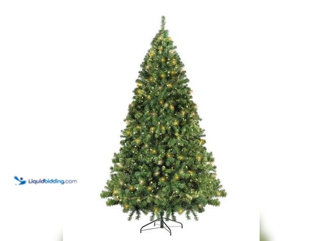 Lot 49-1546882 - Tesleader Outdoor Artificial Christmas Tree, 6ft Pre-Lit Christmas Tree with Lights, Easy Assembly f...