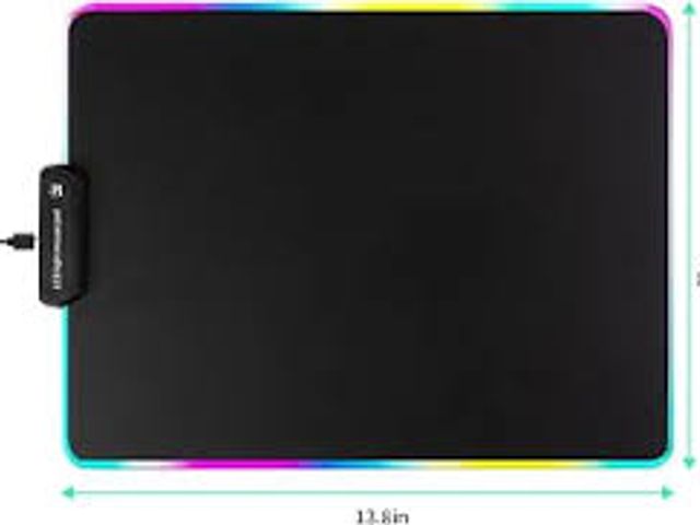 Lot 49-5544176 - RGB Gaming Mouse Pad – LED Pixel Display with Custom Animations, Tempered Glass, Anti-Slip Base, App...
